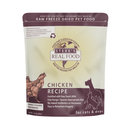 Steve's Real Food- Chicken recipe (for Dogs and Cats) 1.25pds. Makes 5pds rehydrated