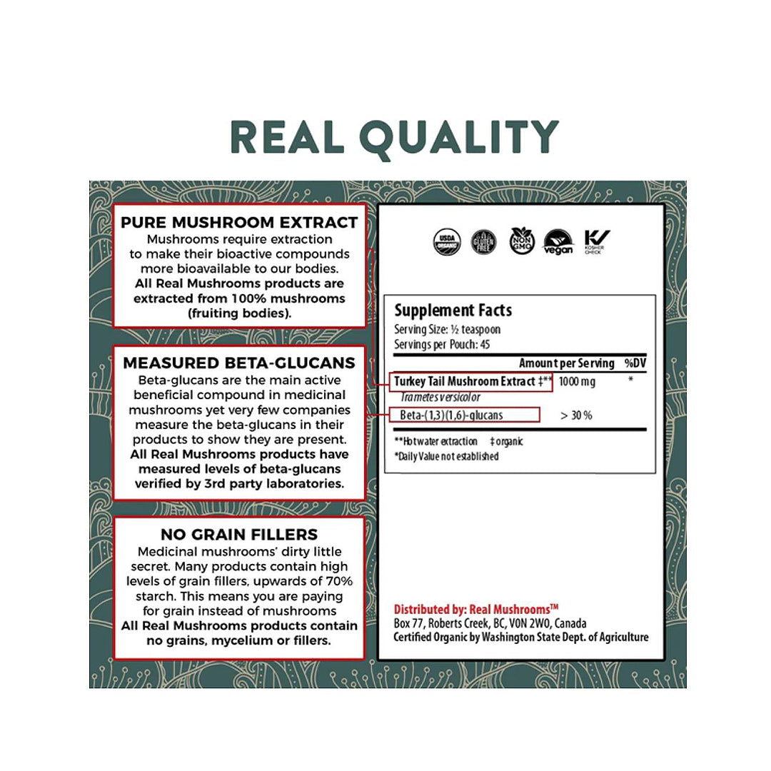 REALMUSHROOMS TURKEY TAIL 100% PURE AND ORGANIC