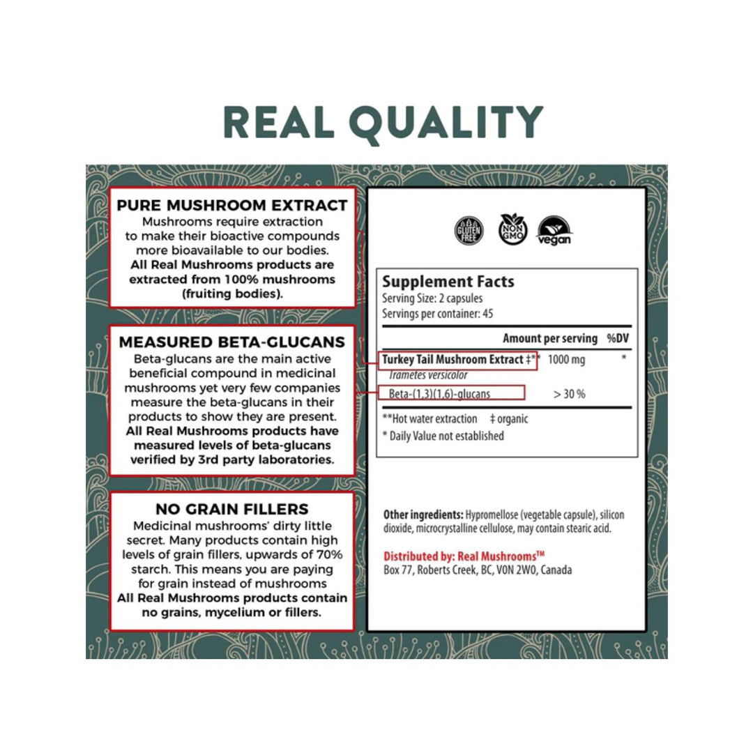 RealMushrooms Turkey Tail Capsules 90 count