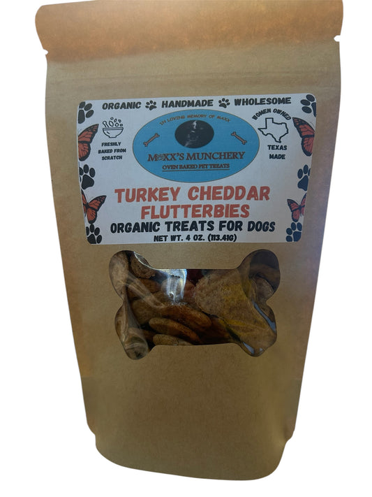 Turkey Cheddar Flutterbies Maxx's Munchery Oven Baked Pet Treats