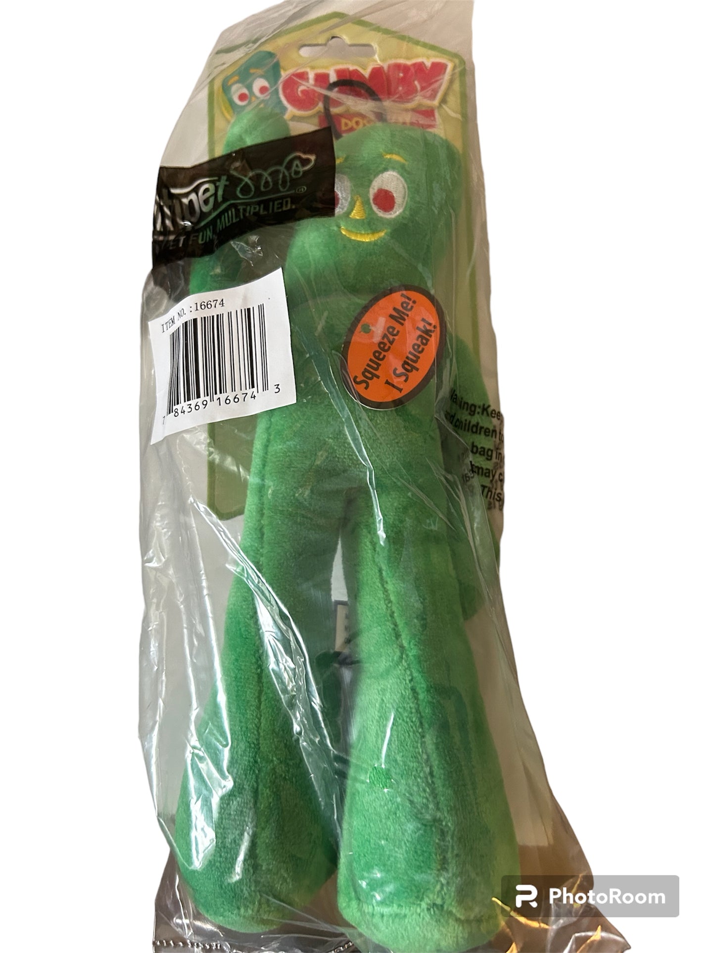 Gumby 9in Plush toy with squeaker