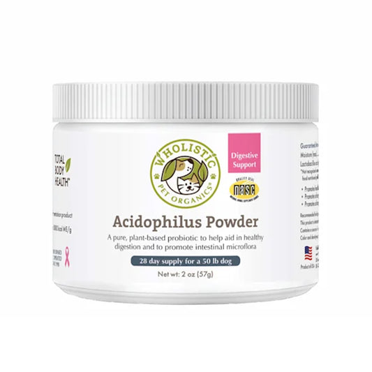 Wholistic Pet Organics Acidophilus Powder for Dogs and Cats 2oz